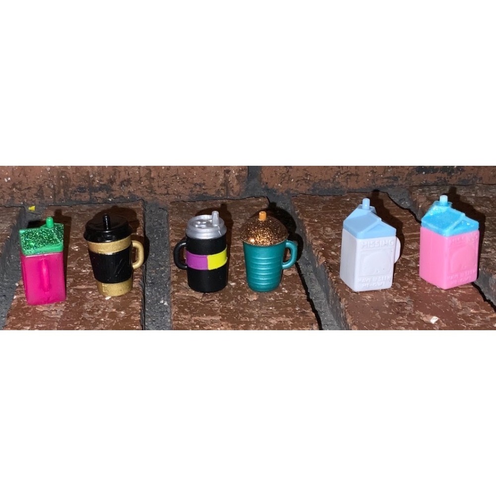 LOL Surprise Dolls' Bottles Lot of 6 Drinks Milk Juice Coffee Cups Miniature